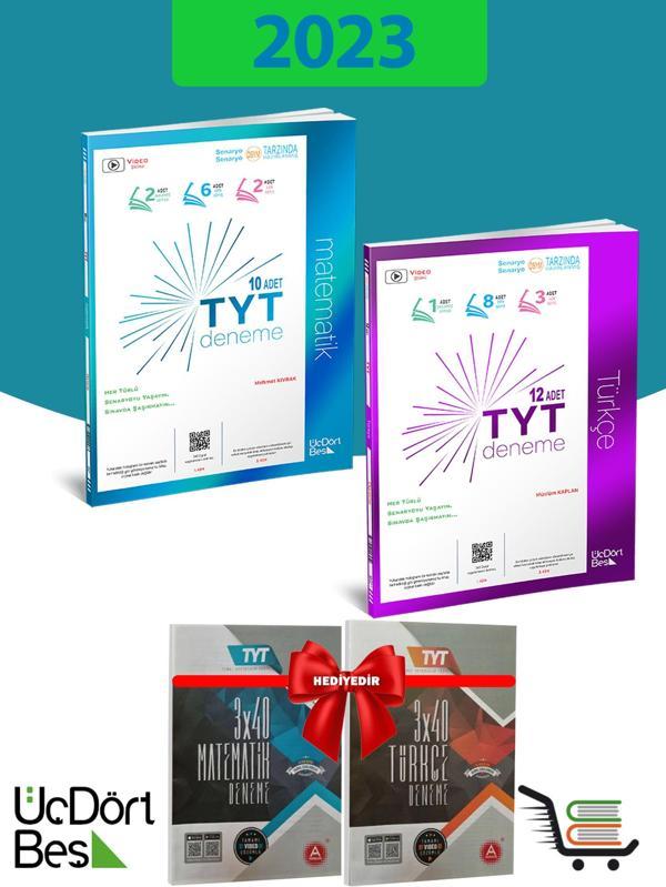 345-2023 Model-TYT Türkçe-Matematik Deneme Seti Çıkmış Sorular Denemeleri Hediyeli - Üç Dört Beş Yayınları - Image 1
