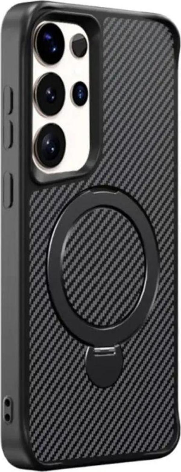 Uk Samsung Galaxy Z Fold 6 Uyumlu Standlı Karbon Fiber Kılıf - Image 1