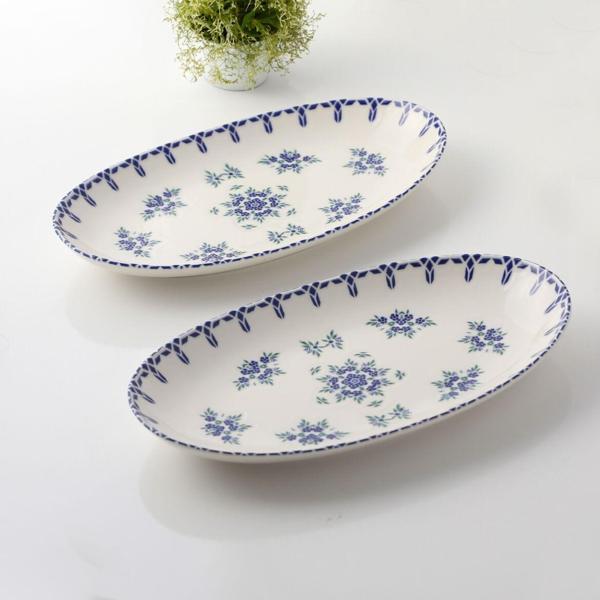 GÜRAL PORSELEN Elıps 2 Parça 25 Cm Bone Kayık Tabak - 1654 - Image 1