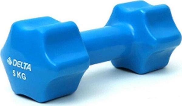 Delta 5 Kg x 1 Adet Deluxe Pvc Kaplama Mavi Demir Dambıl - Image 1