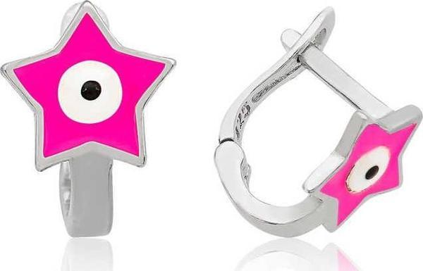 Gümüş Pembe Yıldız Çocuk Küpesi SL3005 - Image 1