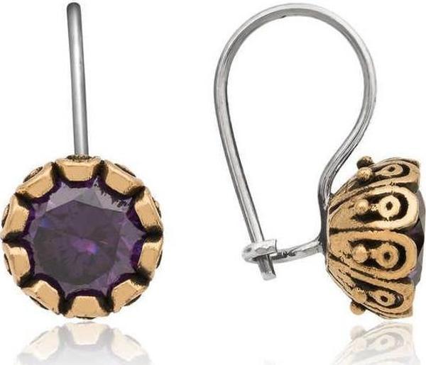 Gümüş Mor Otantik Küpe SL2086 - Image 1