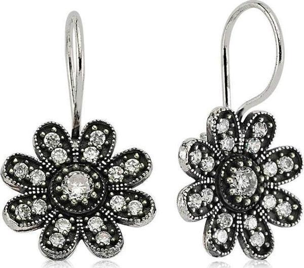 Gümüş Sallantılı Çiçek Küpe  SL2115 - Image 1