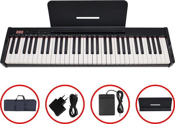 Jwin JTK-6103 B Şarjlı Tuş Hassasiyetli 61 Tuşlu Org +Çanta+Pedal+Adaptör - Image 1