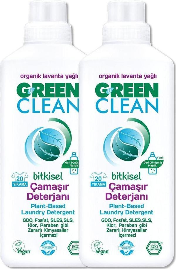 Green Clean ı Organik Lavanta YağlıU Bitkisel Çamaşır Deterjan 2'li Set - Image 1