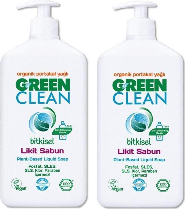 Green Clean Organik Portakal Yağlı Bitkisel Likit El Sabunu 500 ml 2'li - Image 1