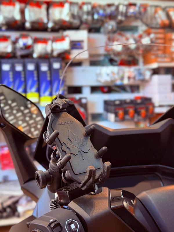MOTOSİKLET TELEFON VE NAVİGASYON TUTUCU TİTREŞİM ENGELLEYİCİ MODÜLLÜ AYNA BAĞLANTILI - Image 1