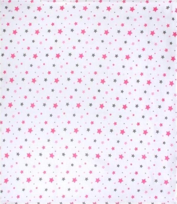 Sevi Bebe Desenli Müslin Bebe Battaniye 120x100 Art-319 Yıldız Yağmuru Pembe - Image 1