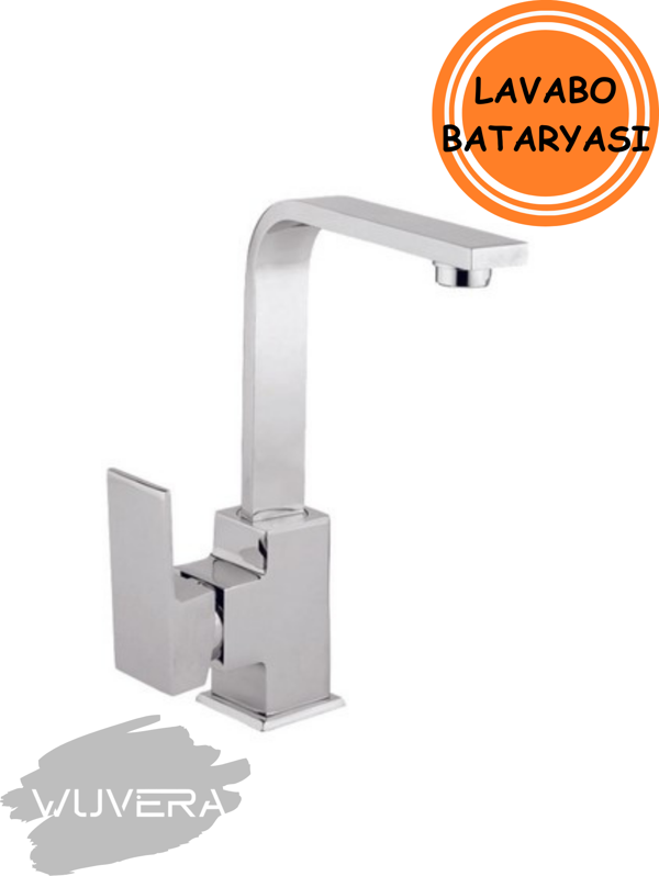 Wuvera Neptün Serisi 40 Kartuşlu Kare Form TSE Belgeli Tezgah Üstü Lavabo Bataryası - Image 1