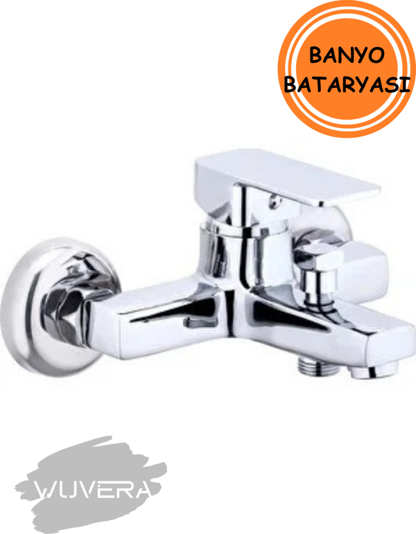 Wuvera Neptün Serisi 40 Kartuşlu Kare Form TSE Belgeli Duvara Montaj Banyo Bataryası - Image 1