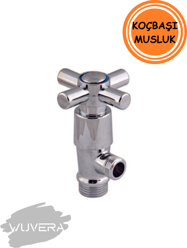 Wuvera Koçbaşı Aç Kapa Ara Musluk 1/2” Dişli TSE Belgeli Prinç Gövde - Image 1