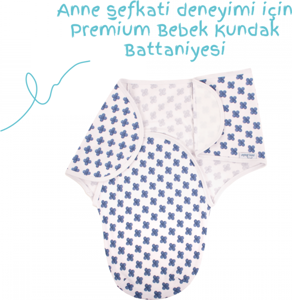 Sevi Bebe İnterlok Bebe Kundak Mavi Çiçek - Image 1