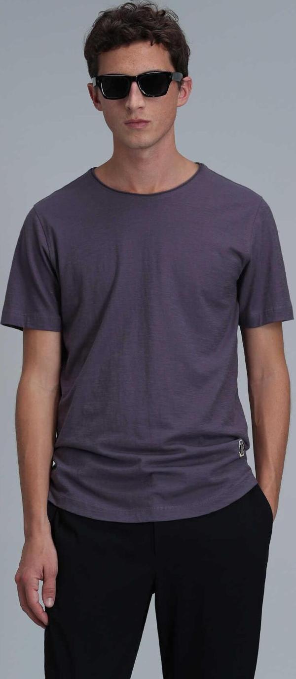 Junya Erkek Basic Tişört Mürdüm - Image 1