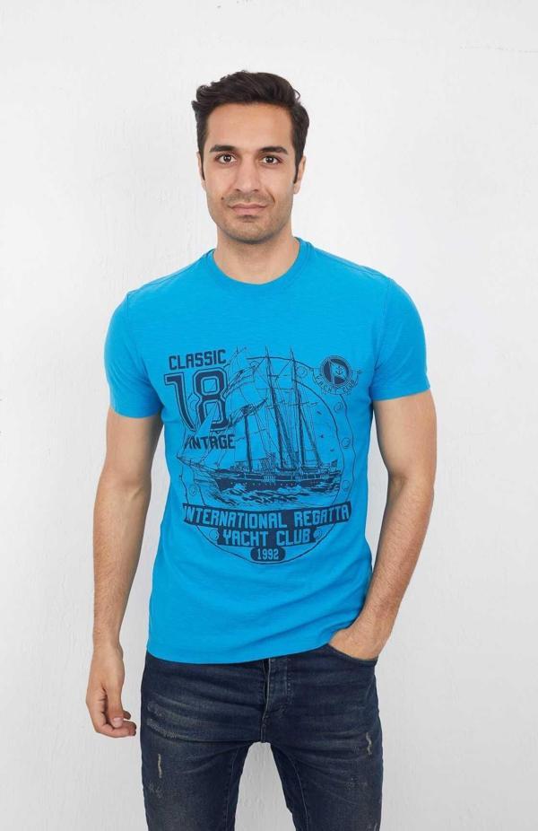 Sail Erkek Tişört Turkuaz - Image 1