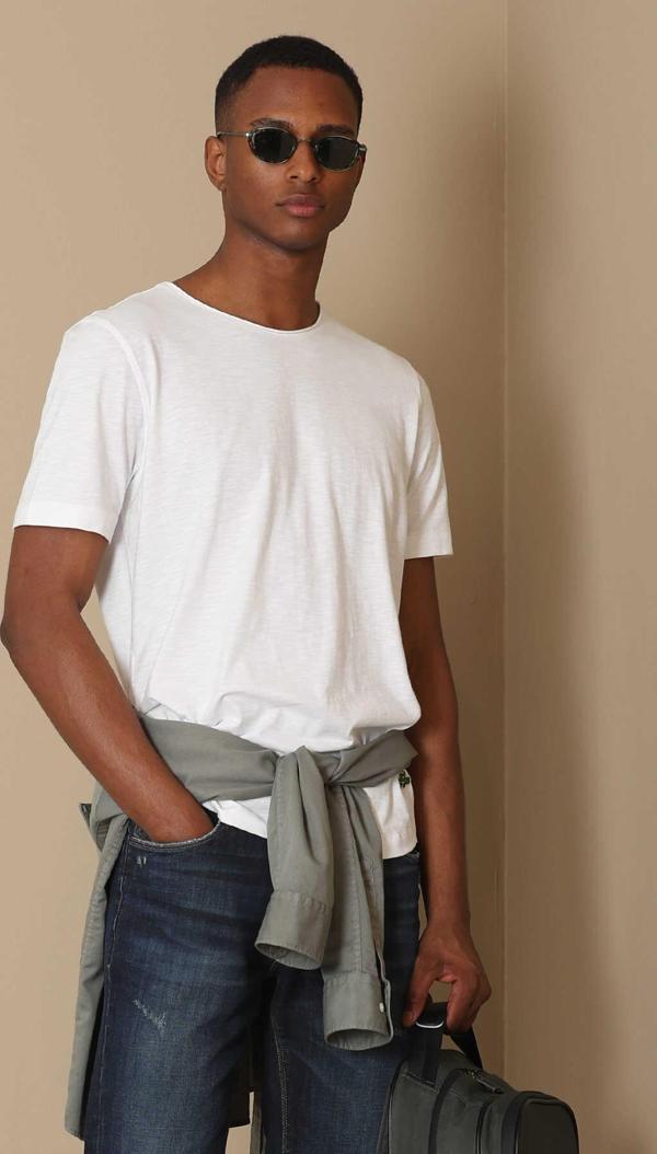 Junya Erkek Basic Tişört Beyaz - Image 1