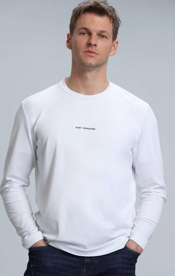 Moss Erkek Uzun Kol Tişört Kırık Beyaz - Image 1