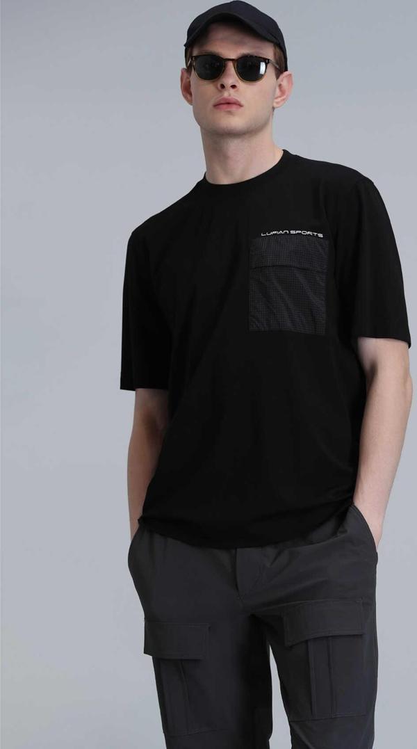 Lıam Modern Grafik T-Shirt Siyah - Image 1