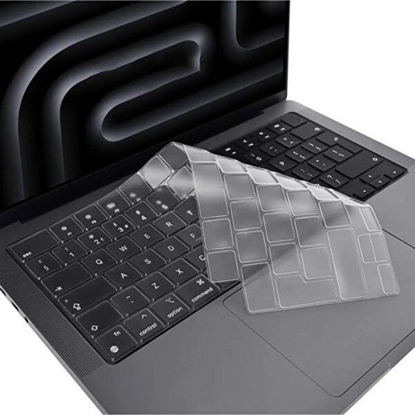 Apple Macbook Pro 16 inç M3/M3 Pro/M3 Max A2991 Uyumlu Türkçe Q Klavye Şeffaf Klavye Koruyucu - Image 1
