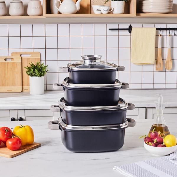 Karaca Biodiamond Soneva İndüksiyon Tabanlı 8 Parça Döküm Tencere Seti Siyah - Image 1