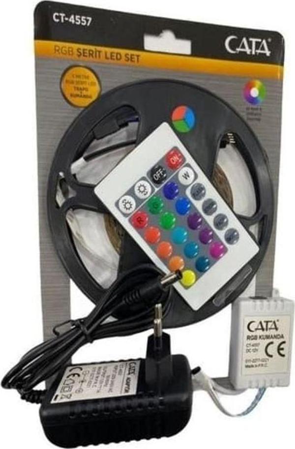Cata Ct-4557 Rgb Şerit Led Seti 5 Mt Rgb Led 3 Renk Trafo Rgb Kumanda - Image 1