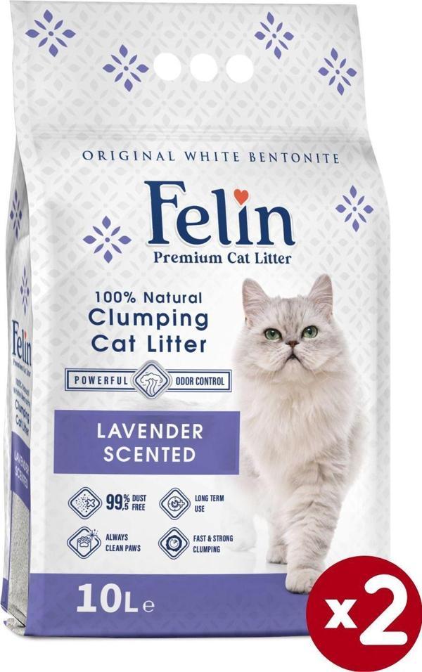 Lavanta Kokulu Topaklanan Ince Taneli Kedi Kumu 10lx2 - Image 1