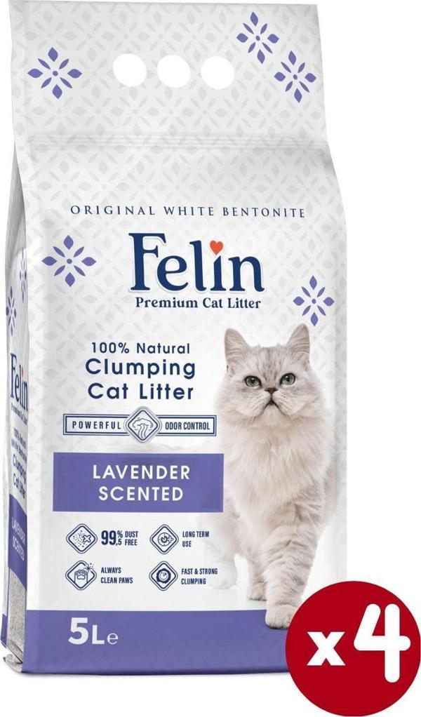 Lavanta Kokulu Topaklanan Ince Taneli Kedi Kumu 5lx4 - Image 1