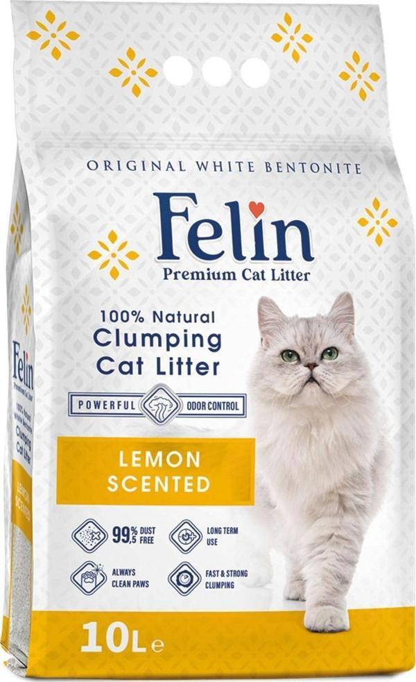 Limon Kokulu Topaklanan Ince Taneli Kedi Kumu 10 Lt - Image 1