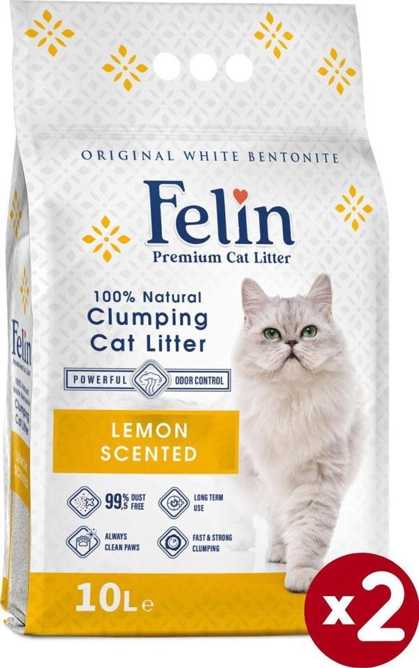 Limon Kokulu Topaklanan Ince Taneli Kedi Kumu 10lx2 - Image 1
