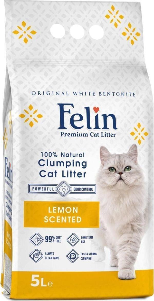 Limon Kokulu Topaklanan Ince Taneli Kedi Kumu 5lx2 - Image 1