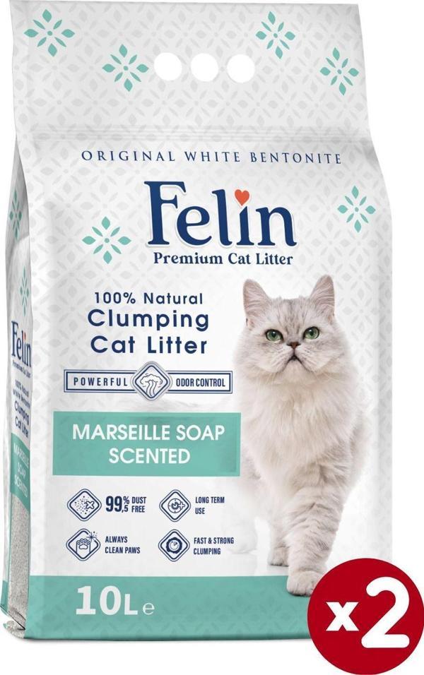 Marsilya Sabunu Kokulu Topaklanan Ince Taneli Kedi Kumu 10lx2 - Image 1