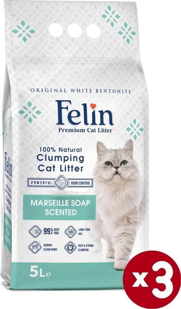 Marsilya Sabunu Kokulu Topaklanan Ince Taneli Kedi Kumu 5lx3 - Image 1