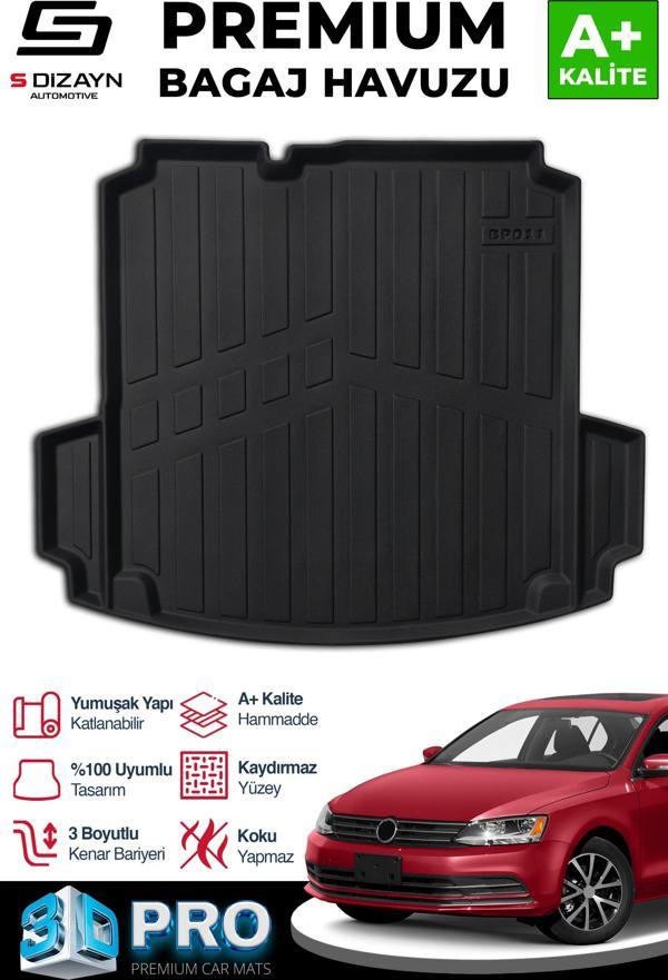 S-Dizayn VW Jetta 3D Pro Bagaj Havuzu 2011 Üzeri A+ Kalite - Image 1