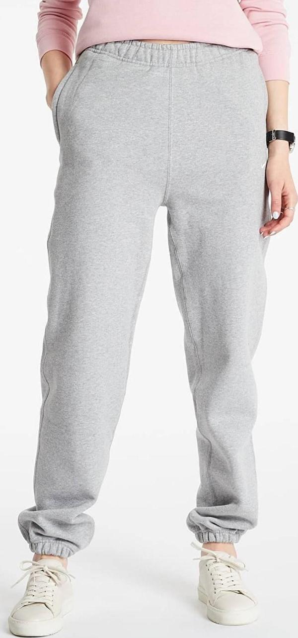 Nike Solo Swoosh Fleece Pant Pamuklu Şardonlu Bol Kesim Yüksek Bel Kadın Eşofman Altı Gri - Image 1