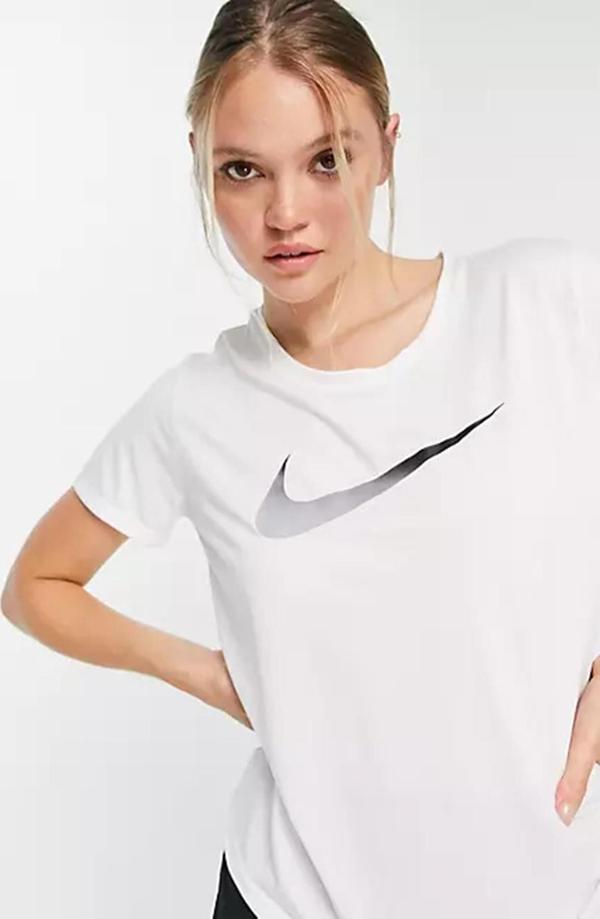 Nike Dri Fit Tee Training Running Tee Sırt Hava Panelli Koşu Spor Antrenman Tişörtü Beyaz - Image 1