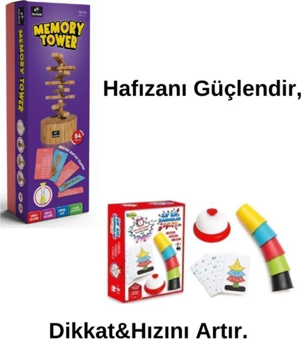 Zeka Dolabı Memory Tower & Süper Bardaklar (Hafıza, Hız, Dikkat, Bardak Oyunu, Hafıza Oyunu) - Image 1