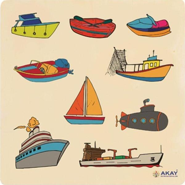 Hi-Q Toys Deniz Taşıtları Ahşap Tutmalı Yapboz / - Image 1