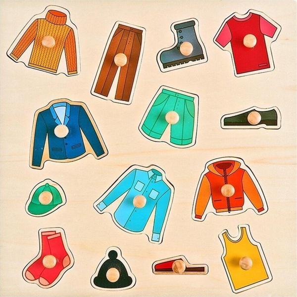 Hi-Q Toys Ahşap Puzzle Kıyafetler 30X30 - Image 1