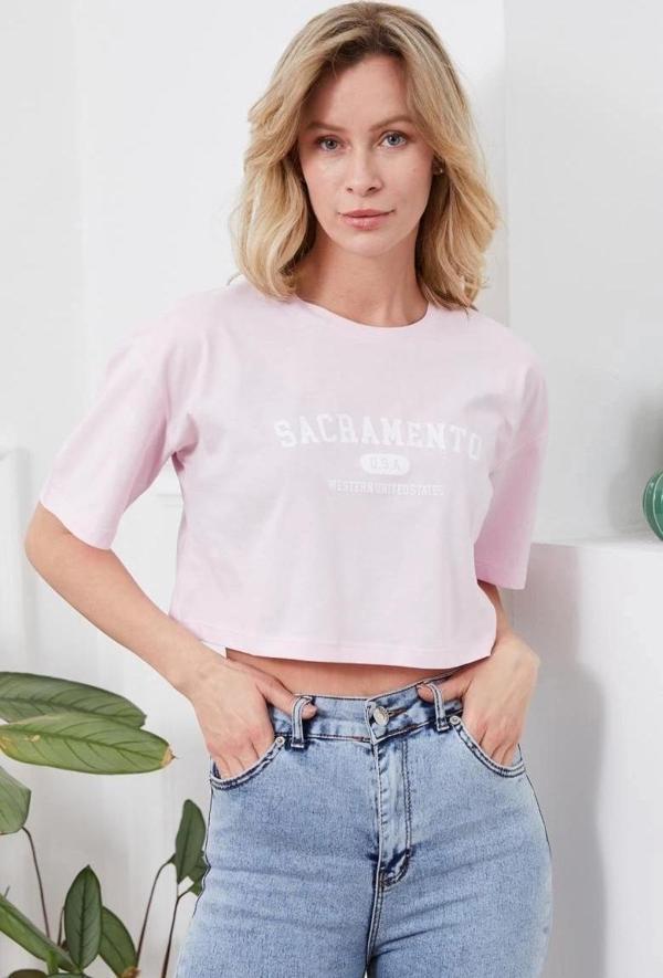 Baskılı Crop tişört - Image 1