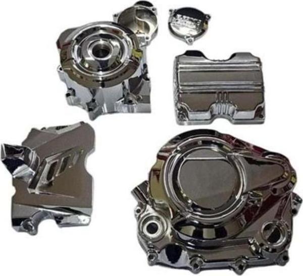 Hsgl Motorsiklet Kuba Karter Kapağı Sağ+Sol+Ön Dişli Nikel (5 Parça) Çıta - Image 1