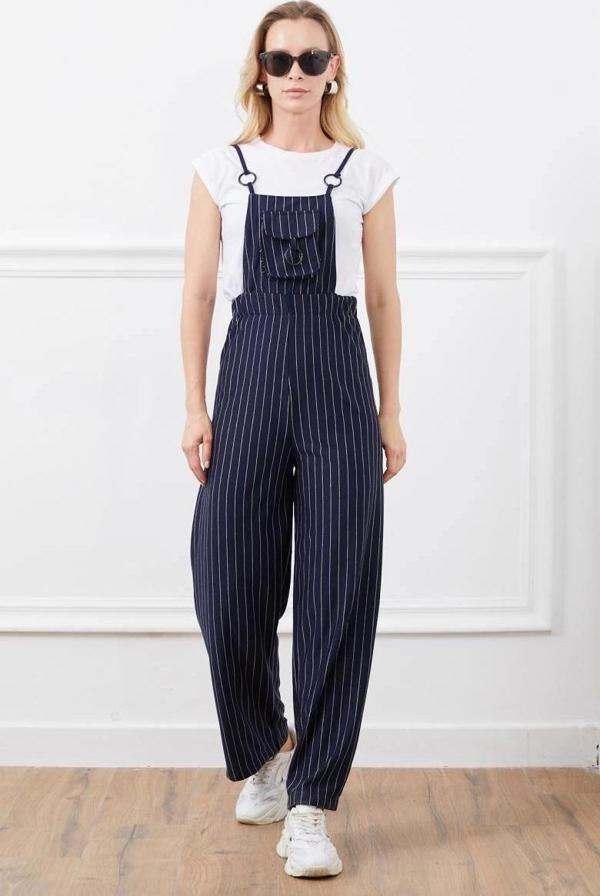 İp askılı beli lastikli tulum - Image 1