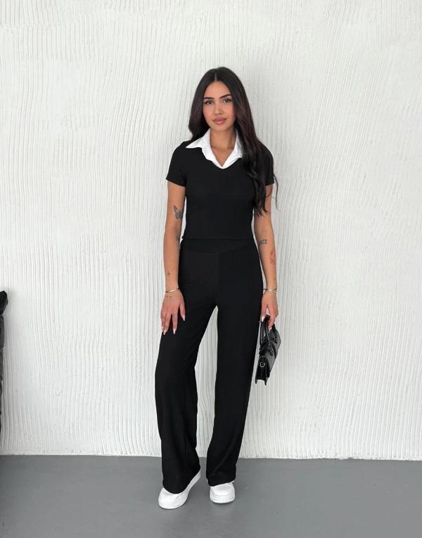 Ottoman kumaş beyaz gömlek yaka takım s4142 - Image 1