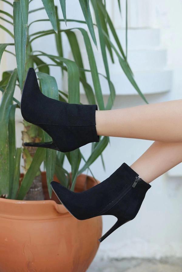Blan Siyah Süet Topuklu Bot - Image 1