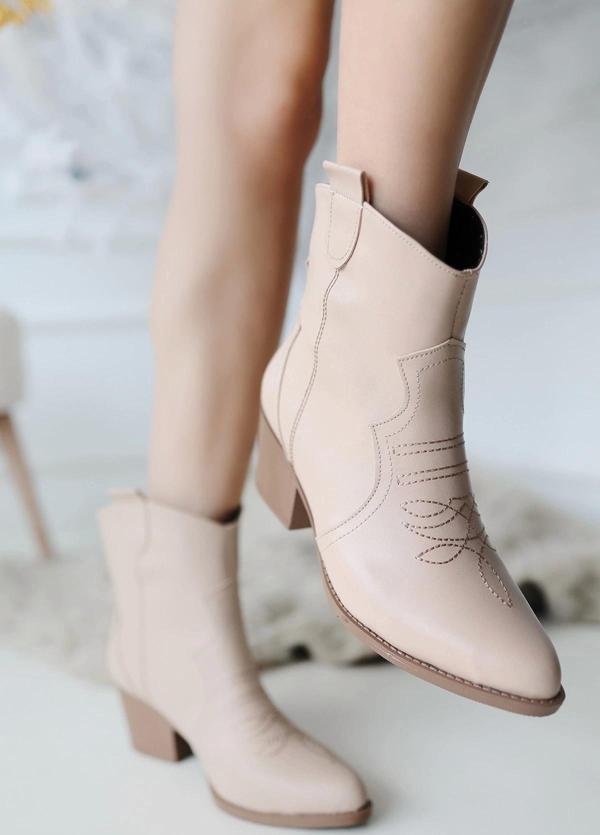 Akver Nude Cilt Topuklu Bot - Image 1