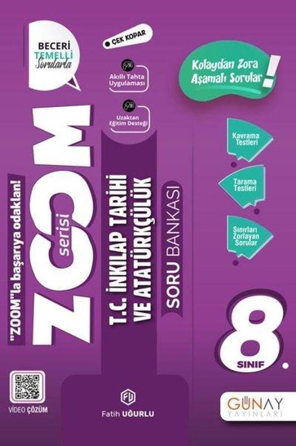 8. Sınıf Zoom Serisi T.C. İnkılap Tarihi Ve Atatürkçülük Soru Bankası - Günay Yayıncılık - Image 1