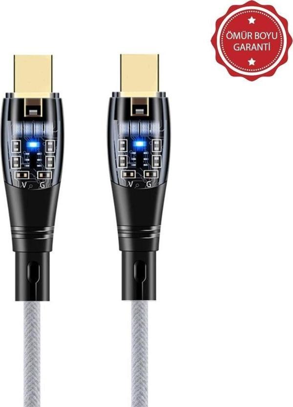 ScHitec 6A 60W Type-C to Type-C 1Metre Hızlı Data ve Şarj Kablosu Beyaz Ömür Boyu Garanti YK250S - Image 1