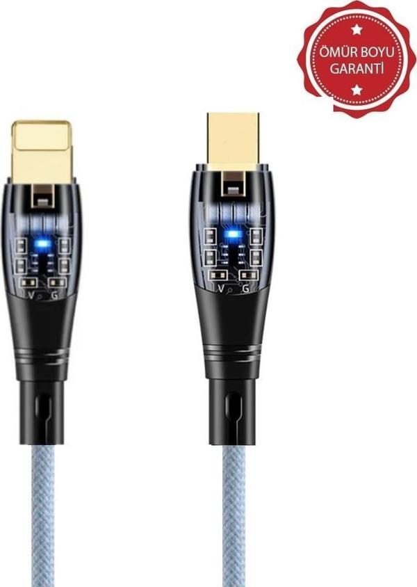 ScHitec 6A 20W Type-C to Lightning 1Metre Hızlı Data ve Şarj Kablosu Mavi Ömür Boyu Garanti YK255M - Image 1