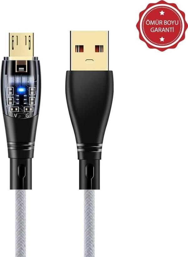 ScHitec 6A 120W UsbA to Micro 1Metre Hızlı Data ve Şarj Kablosu Beyaz Ömür Boyu Garanti YK232B - Image 1