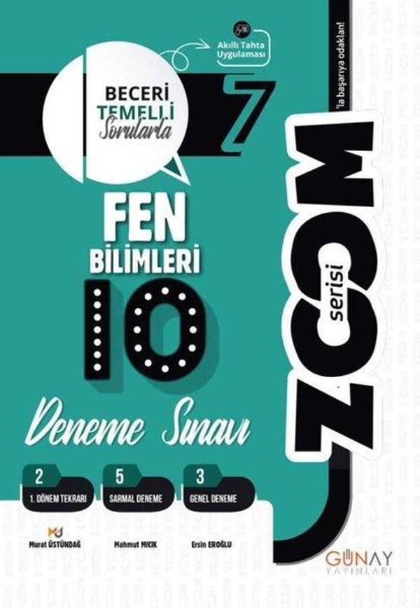 7. Sınıf Zoom Serisi 10lu Fen Bilimleri Denemeleri - Günay Yayıncılık - Image 1