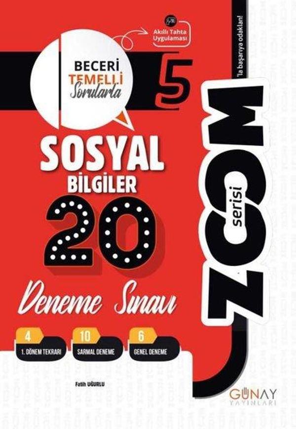 5. Sınıf Zoom Serisi Sosyal Bilgiler 20'Li Denemeler - Günay Yayıncılık - Image 1
