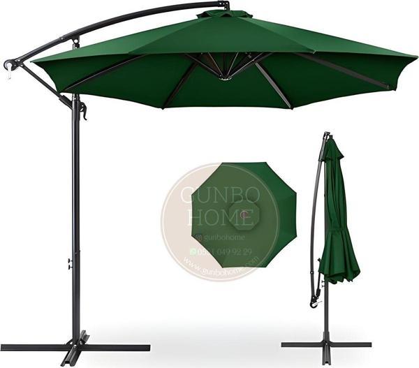 Gunbo Home 3 Mt 8 Kaburga Full Demir 21 Kg Koyu Yeşil Bahçe Şemsiyesi Koyu Yeşil - Image 1